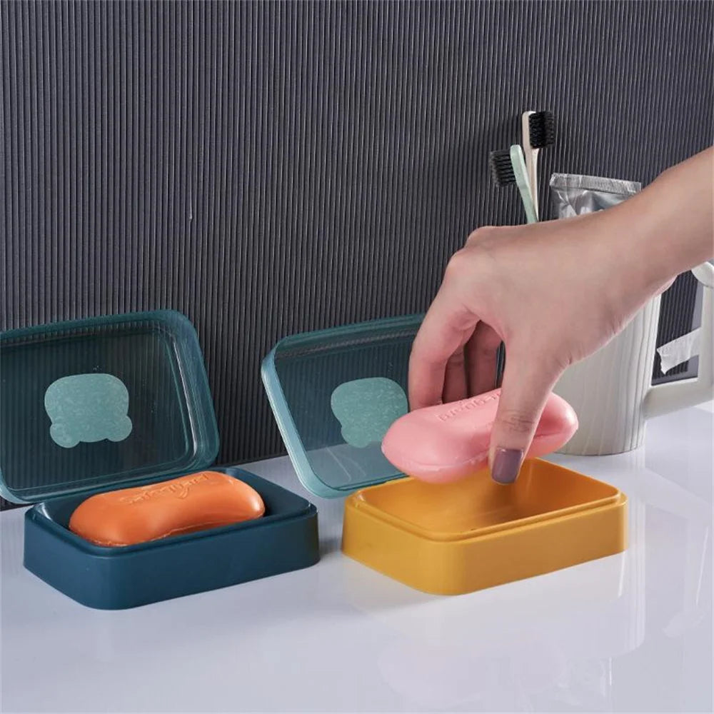 Portable Soap Dish with Lid & Drain