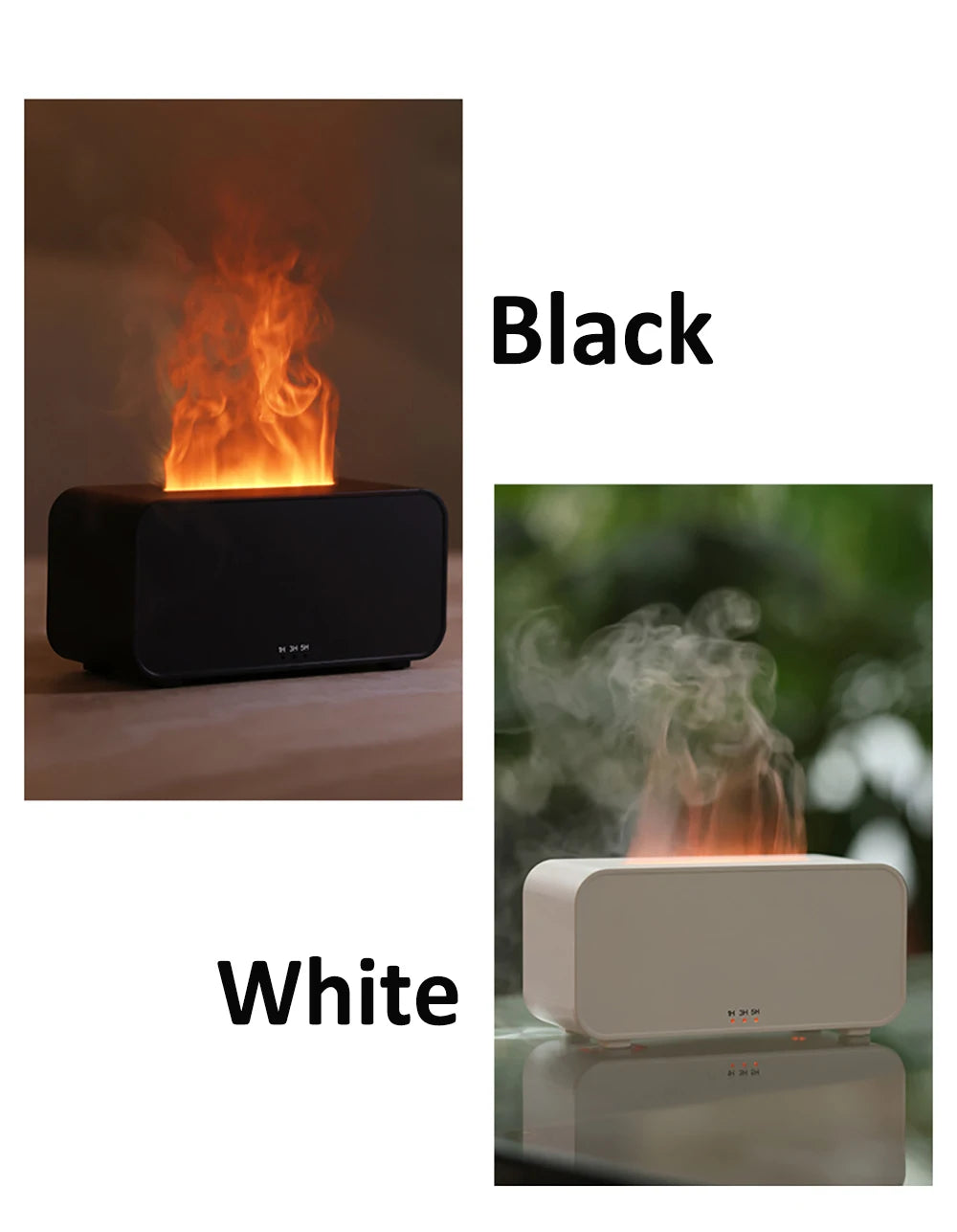 Flame Aroma Diffuser & Humidifier with LED Light
