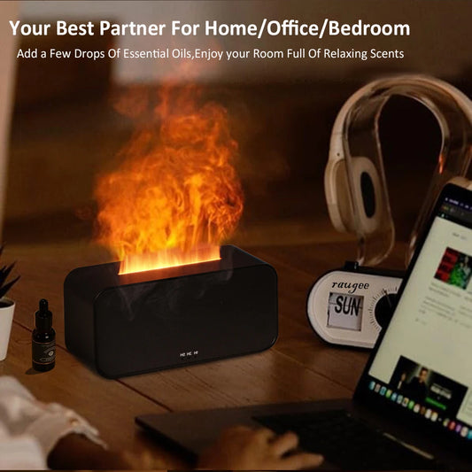 Flame Aroma Diffuser & Humidifier with LED Light